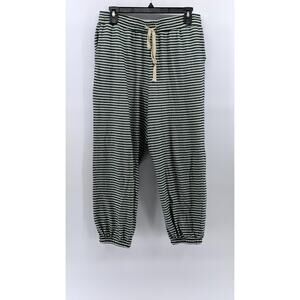 MADEWELL Women's Green-White Striped Saunter Sleep Pajama SZ M